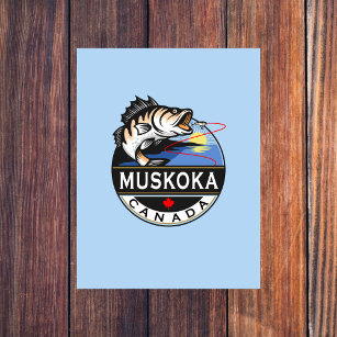 Cool Muskoka Canada Fishing Outdoors Crest Postcard