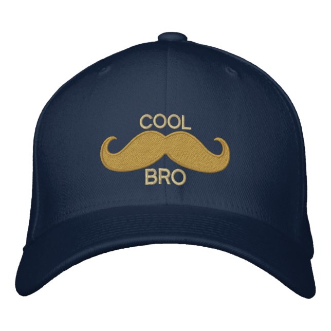 COOL Mustache BRO Embroidered Baseball Hat (Front)