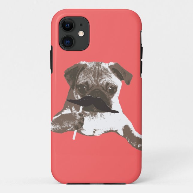 Cool Mustache Pug iPhone 5 Case (Back)