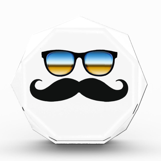 Cool Mustache under Shades Acrylic Award (Front)