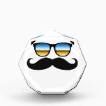 Cool Mustache under Shades Acrylic Award<br><div class="desc">Go out there in style with the ultimate whimsical mustache with shades graphic style casual custom gift. A great bold graphic for showing off at an event or at friendly reunions. A great gift idea!</div>