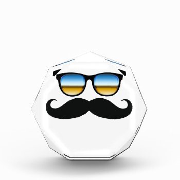 Cool Mustache Under Shades Acrylic Award by MustacheShoppe at Zazzle