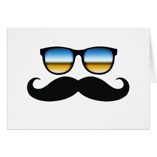 Cool Mustache under Shades Cards (Front Horizontal)