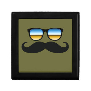 Cool Mustache under Shades Jewelry Box