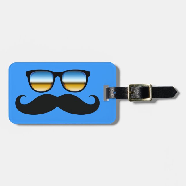 Cool Mustache under Shades Luggage Tag (Front Horizontal)