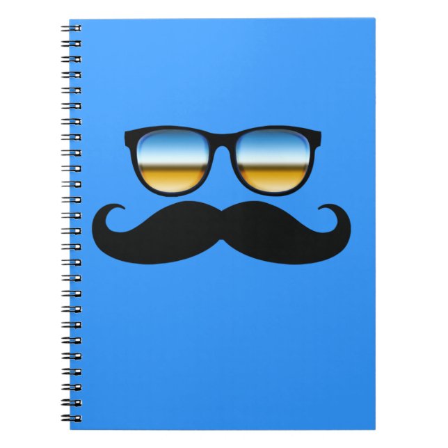Cool Mustache under Shades Notebook (Front)
