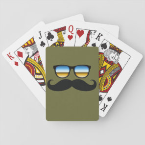 Cool Mustache under Shades Playing Cards