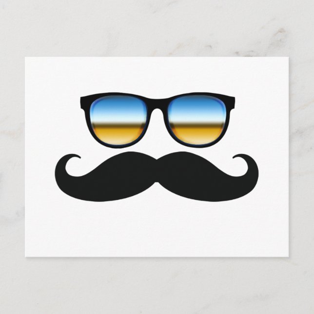 Cool Mustache under Shades Postcard (Front)