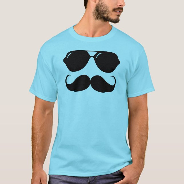 Cool Mustache with Shades T-Shirt (Front)