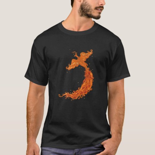 Cool Mythical Creature Rising Flames Ashes Fire Bi T_Shirt