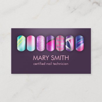 Cool Nail Tech & Manicurist Business Card Template by ArtbyMonica at Zazzle