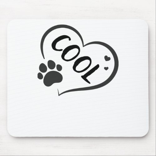 Cool Name In A Heart With A Paw  Mouse Pad