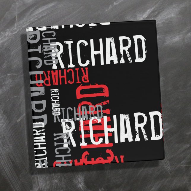 Cool Name Typography Oversized Black 3 Ring Binder (Creator Uploaded)
