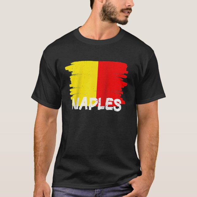 Cool Naples Flag Raglan Baseball T-Shirt (Front)
