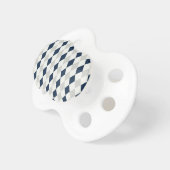 Cool Navy Blue and Gray Argyle Diamond Pattern Pacifier (Front Right)