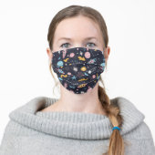 Cool Navy Blue Astronomy Outer Space Adult Cloth Face Mask (Worn)