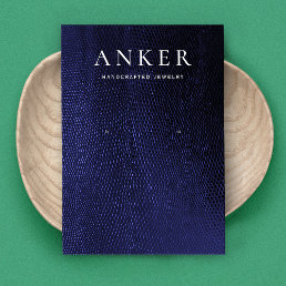 Cool Navy Blue Leather Earring Display Business Card