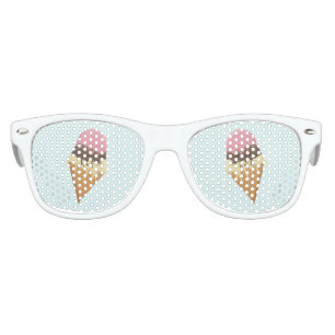 Cool Neapolitan Ice Cream Cone Summer Fun Kids Sunglasses