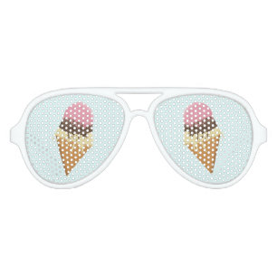 Cool Neapolitan Ice Cream Summer Aviator Sunglasses