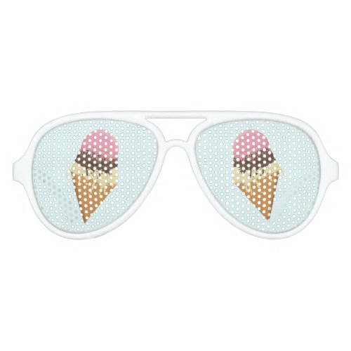 Cool Neapolitan Ice Cream Summer  Aviator Sunglasses