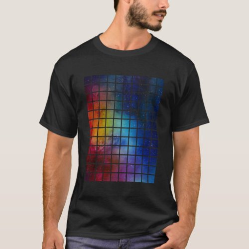 Cool Nebula Galaxy Colorful Space Stars Geometric T_Shirt