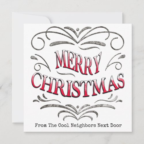 Cool Neighbors Merry Christmas Flat Greeting Card