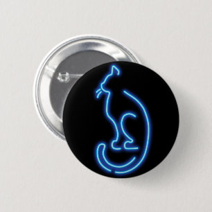 Cool Neon Cat Button