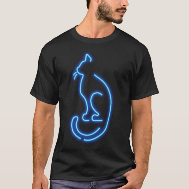 Cool Neon Cat T-Shirt (Front)