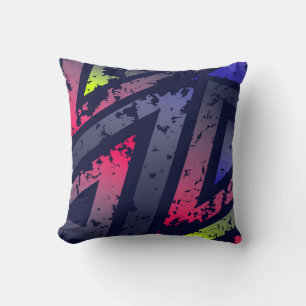 Cool Neon Colored Triangles Background Throw Pillow