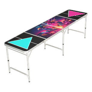 Cool Neon Custom Beer Pong Table