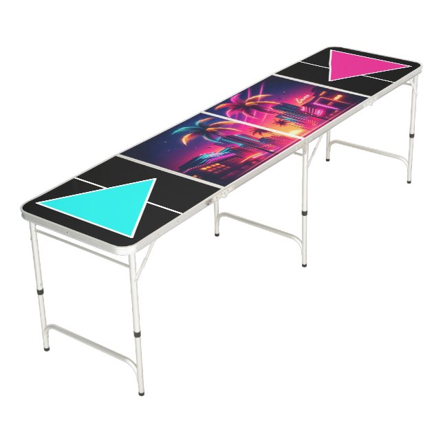 Cool Neon Custom Beer Pong Table (Angled)