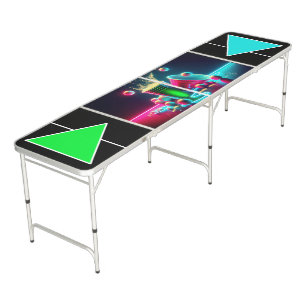 Cool Neon Custom Beer Pong Table