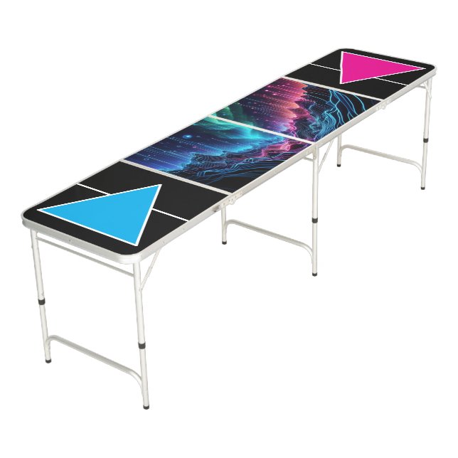 Cool Neon Custom Beer Pong Table (Angled)