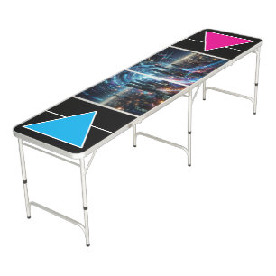 Cool Neon Custom Beer Pong Table