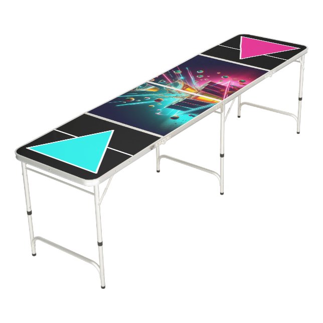 Cool Neon Custom Beer Pong Table (Angled)