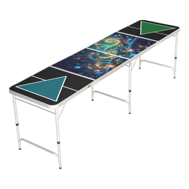 Cool Neon Custom Beer Pong Table (Angled)