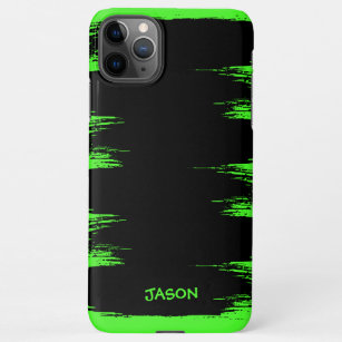 Cool Neon Green Brush Stroke Background Customized iPhone 11Pro Max Case