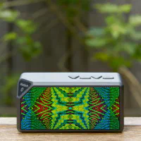 Cool Neon Green Yellow Trippy Abstract Geometric Bluetooth Speaker