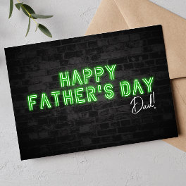 Cool Neon Happy Father's Day Card