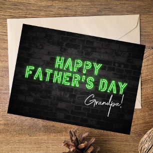 Cool Neon Happy Father's Day Grandpa Card