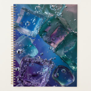Cool Neon Ice Cubes Crystal Blue Purple Spiral Pla Planner