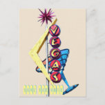 Cool Neon Las Vegas Wedding Sign Announcement Postcard