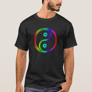 Cool Neon lights Colors yin yang T-Shirt