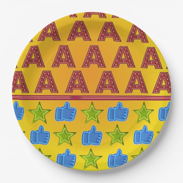 Cool Neon Signs Paper Plates (Front)