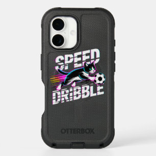 Cool Neon Soccer Cat - For Gamers & Teens iPhone 16 Case