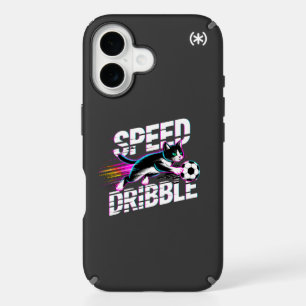 Cool Neon Soccer Cat - For Gamers & Teens iPhone 16 Case
