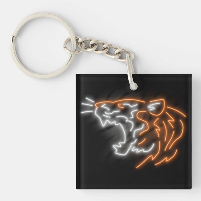 Cool Neon Tiger Keychain (Front)