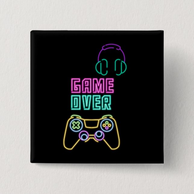 Cool Neon video game. Button (Front)