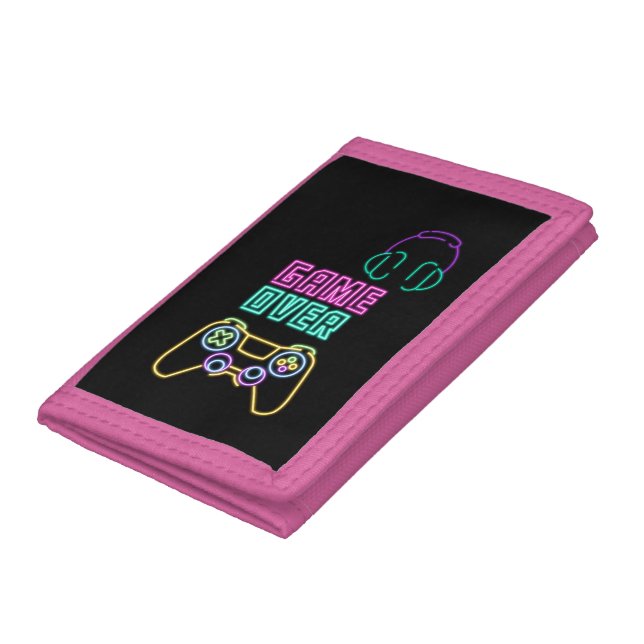 Cool Neon video game. Trifold Wallet (Bottom)