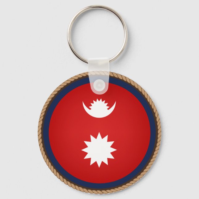 Cool Nepal Flag Seal Keychain (Front)